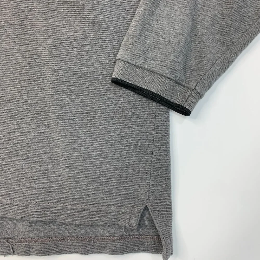 Vintage Ralph Lauren Chaps Polo Shirt Mens L Large Gray Long Sleeve Cotton